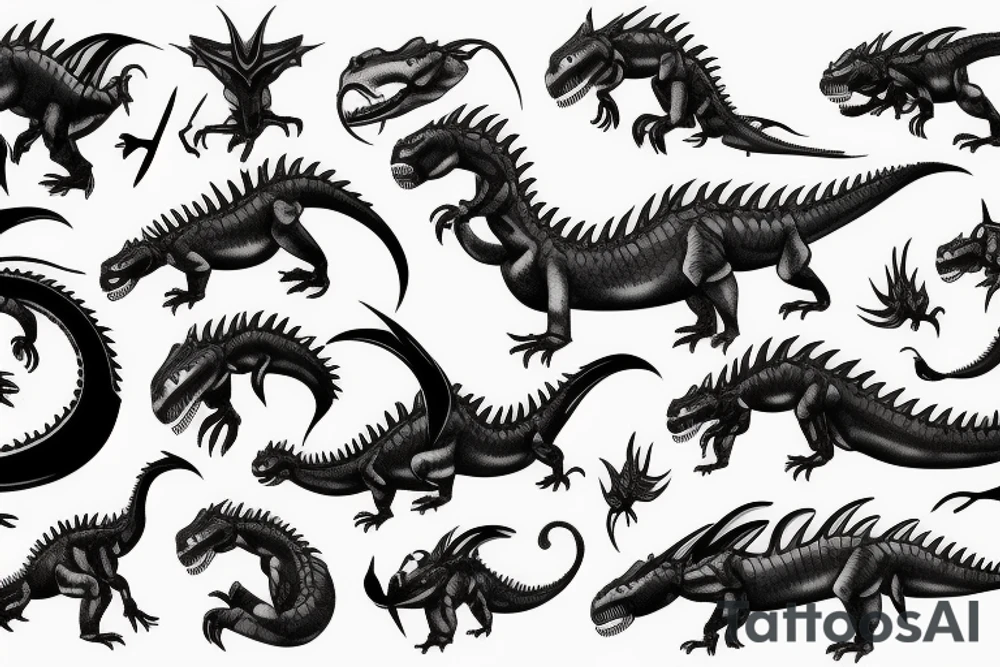 dragon like dinosaur tattoo idea