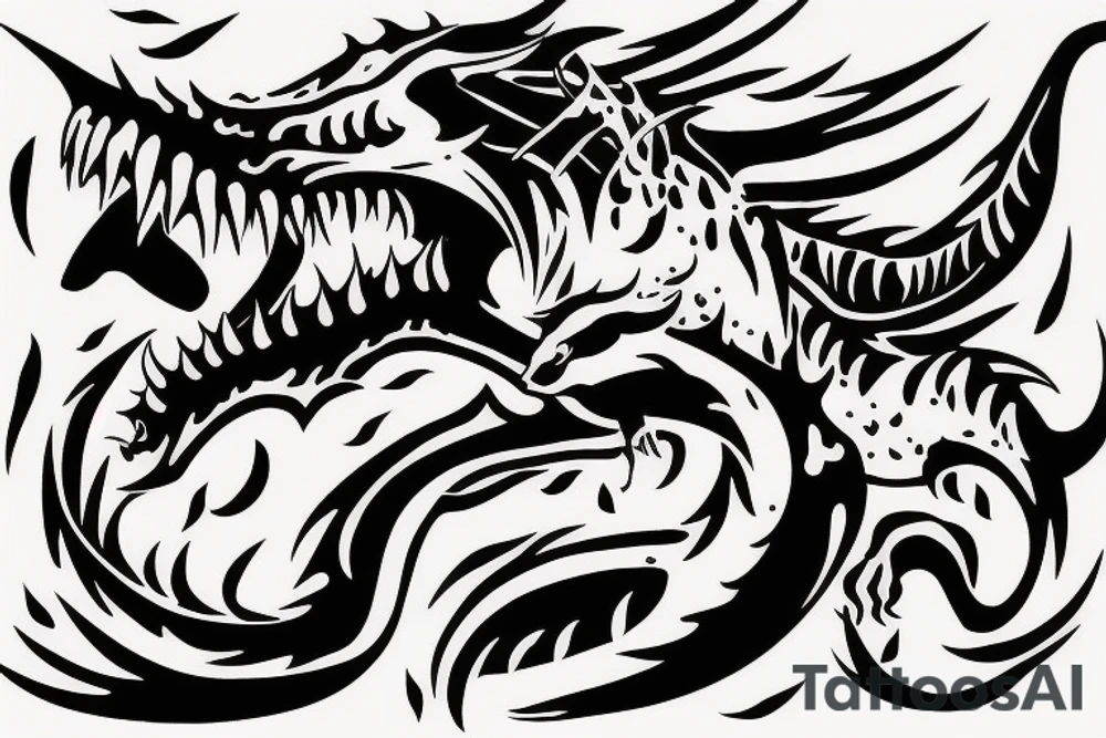 dragon like dinosaur tattoo idea