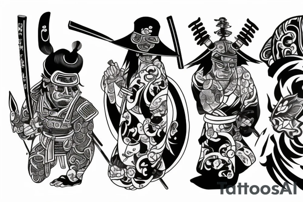 samurai peleando por amor tattoo idea