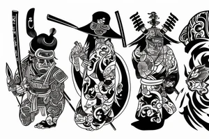 samurai peleando por amor tattoo idea