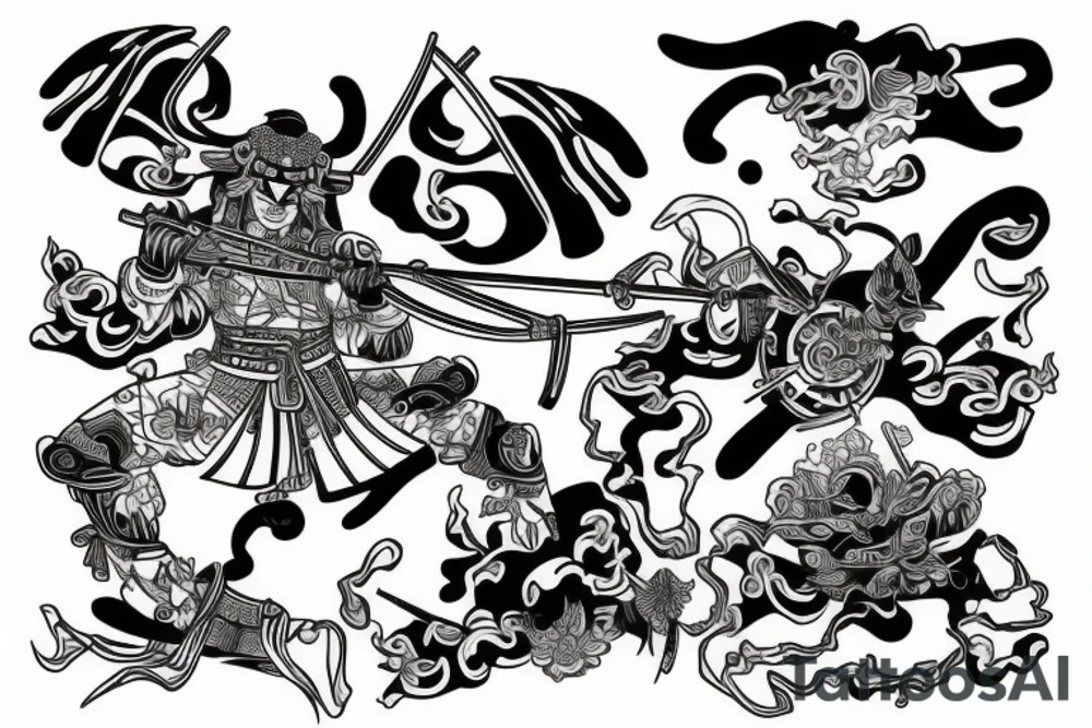 samurai peleando por amor tattoo idea