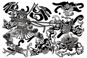samurai peleando por amor tattoo idea