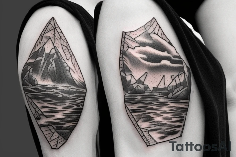 river through a rock tattoo idea