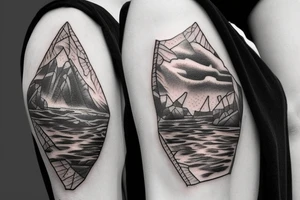 river through a rock tattoo idea