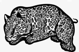 jaguar with an intelligent expression looks contemptuously at the whole world from above tattoo idea