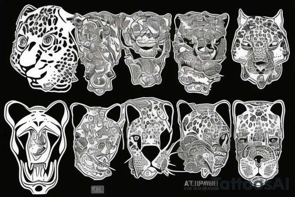 jaguar with an intelligent expression looks contemptuously at the whole world from above tattoo idea