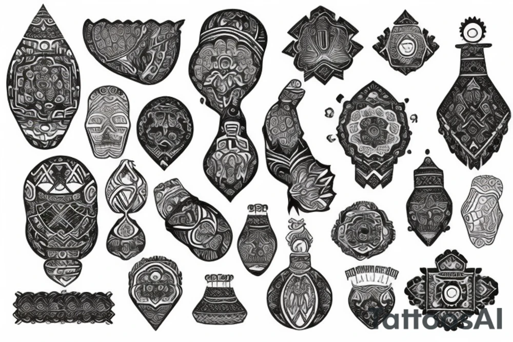 Kazakh ornaments tattoo idea