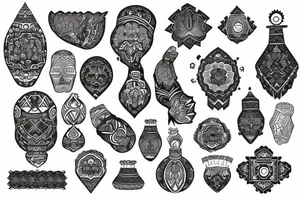 Kazakh ornaments tattoo idea