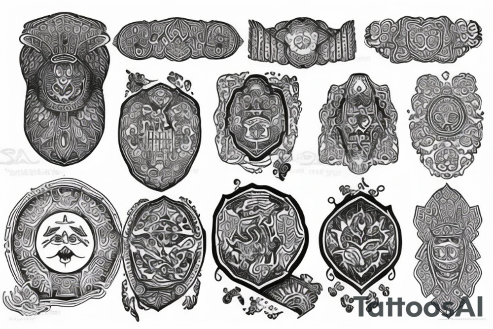 Kazakh ornaments tattoo idea