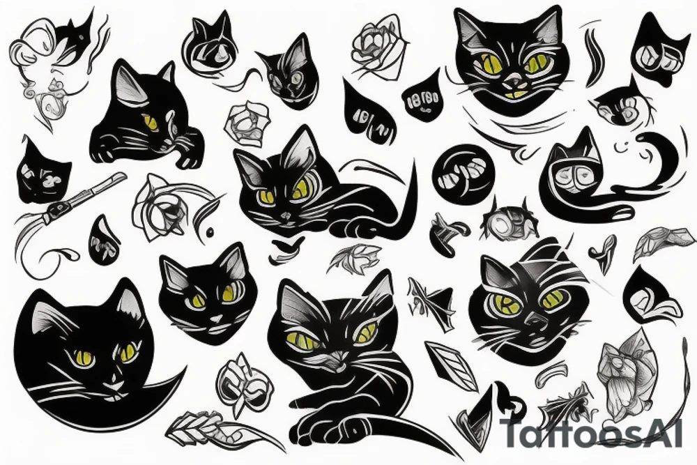 BlackCat tattoo idea