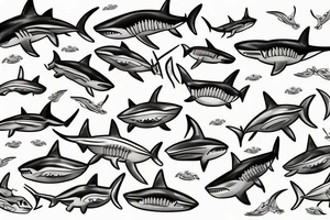 shark in waves tattoo idea