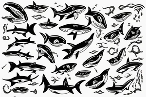 shark in waves tattoo idea