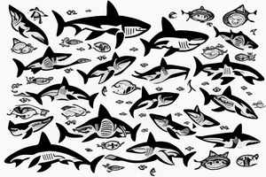 shark in waves tattoo idea