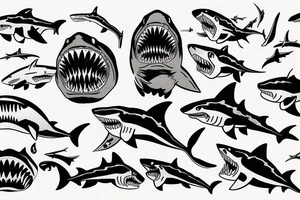 shark with jaws open tattoo idea