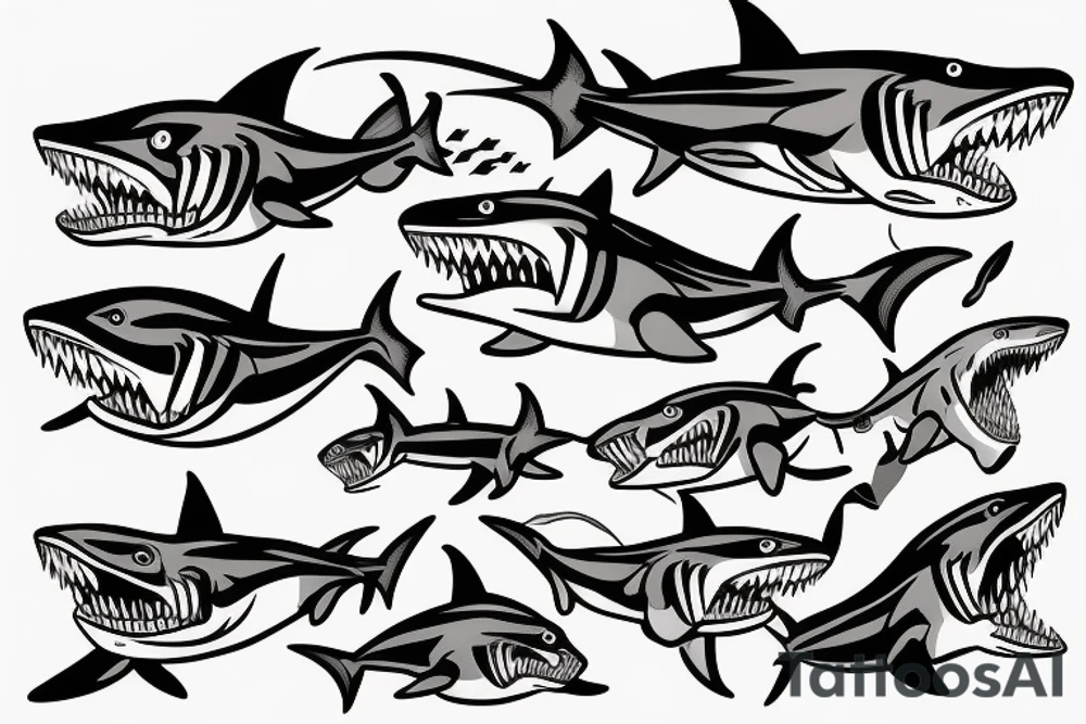 shark with jaws open tattoo idea
