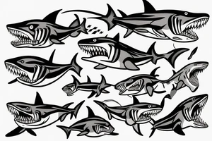 shark with jaws open tattoo idea