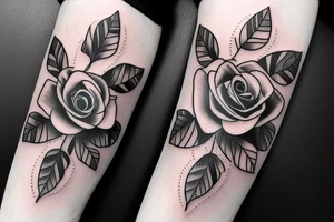 Cross inside roses tattoo idea