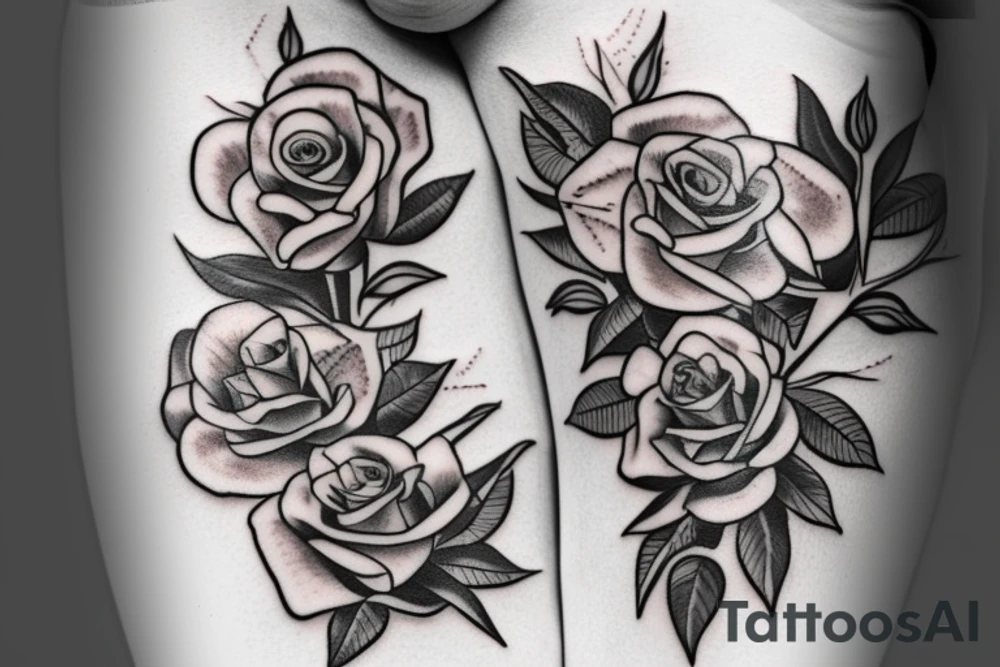 Cross with roses tattoo idea