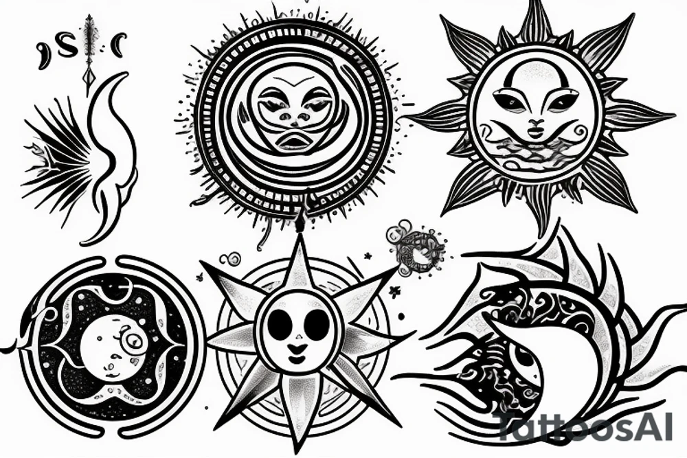Pisces sun, aquarius rising, Sagittarius moon tattoo idea