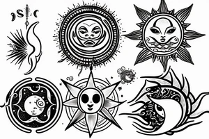 Pisces sun, aquarius rising, Sagittarius moon tattoo idea
