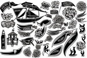 Black ship tattoo idea
