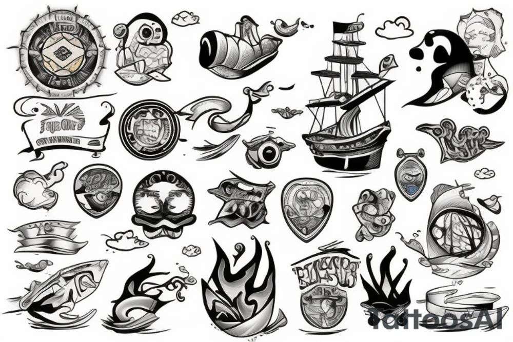 Ship and water tattoo idea
