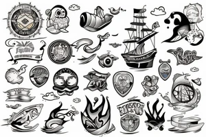 Ship and water tattoo idea