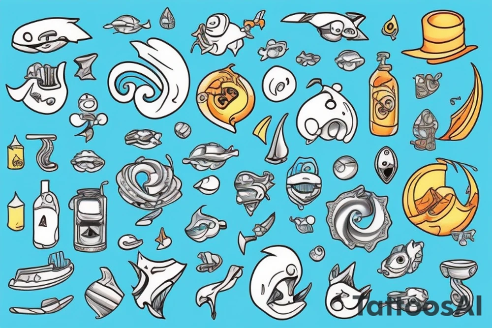 Ship and water tattoo idea