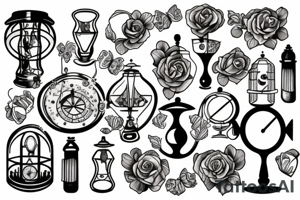mirrors and hourglass tattoo idea