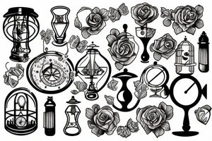 mirrors and hourglass tattoo idea