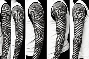 Japanese geometric patterns sleeve tattoo idea