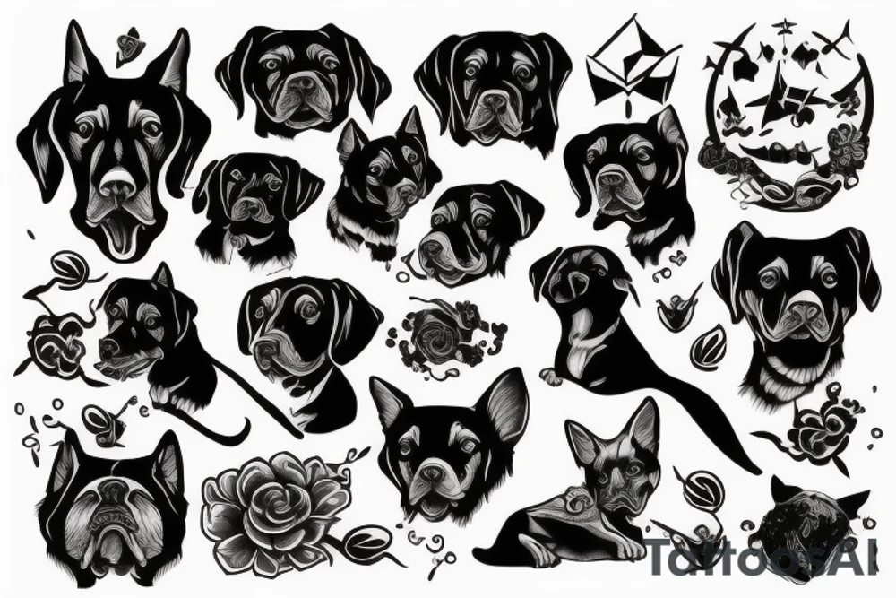 Black dog tattoo idea