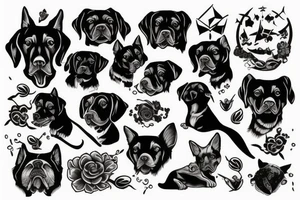 Black dog tattoo idea