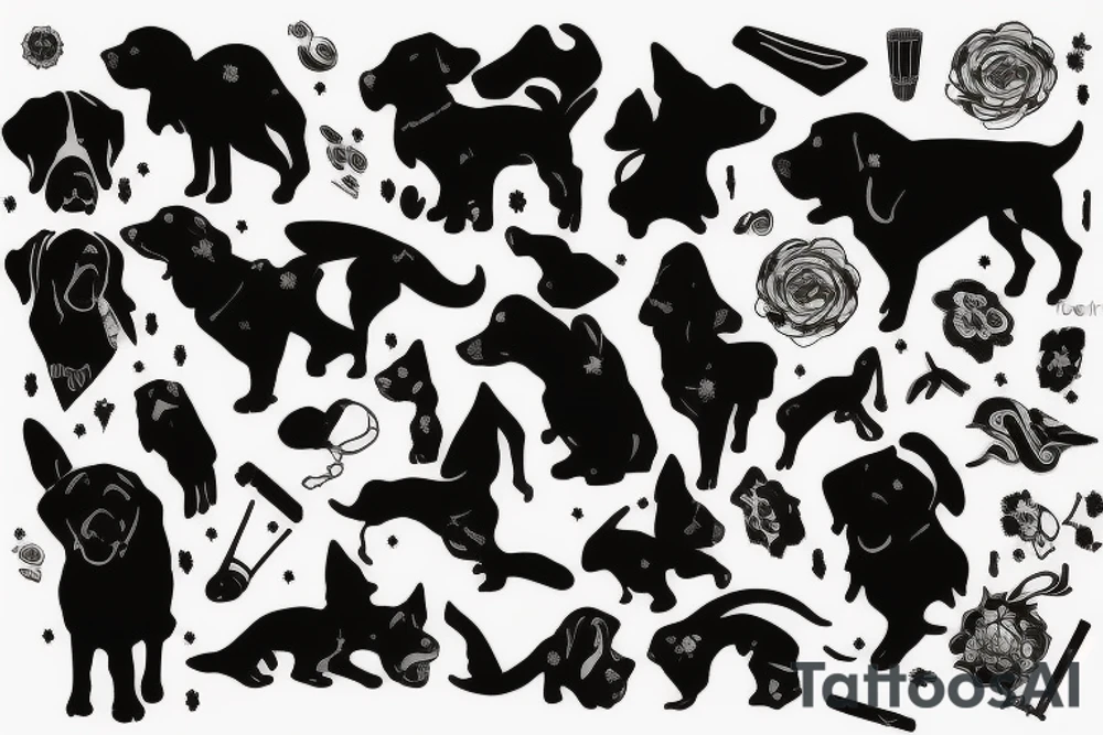 Black dog tattoo idea