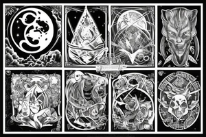 The brother of earth in mystical style tattoo idea