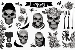 forrest woth fog a wilf and a skull tattoo idea