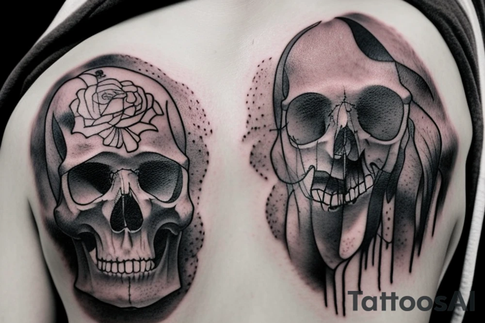 forrest woth fog a wilf and a skull tattoo idea