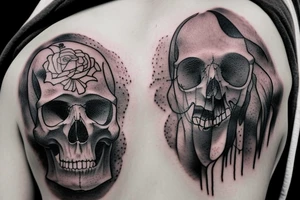 forrest woth fog a wilf and a skull tattoo idea