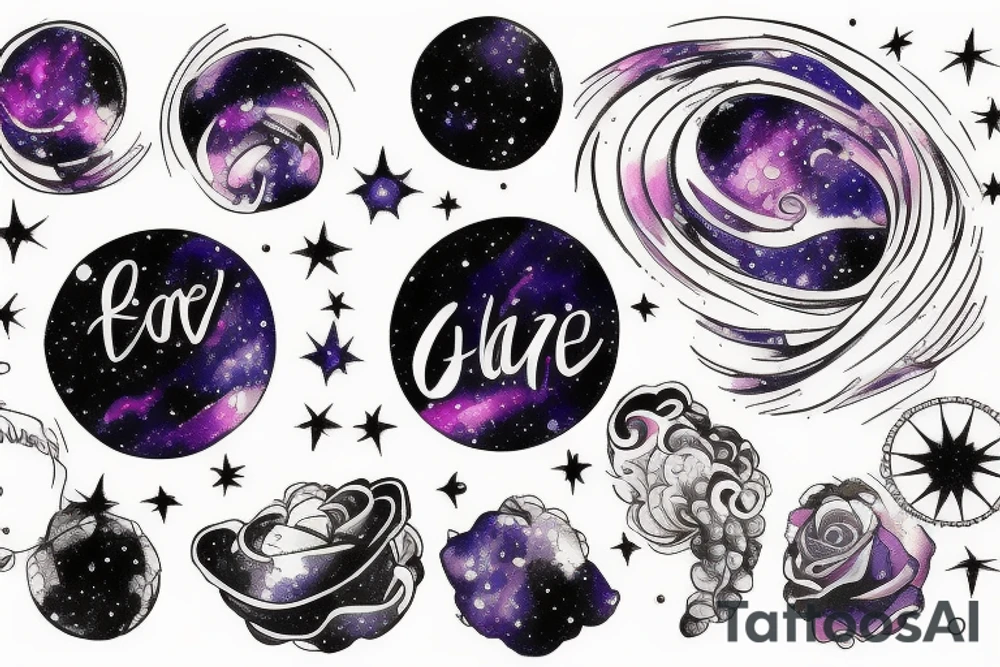 A galaxy fading tattoo idea