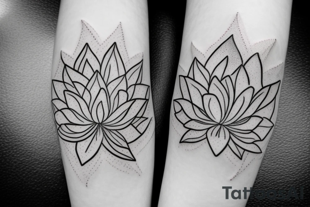5 leafs Lotus flower with unalome  under tattoo idea