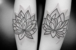 5 leafs Lotus flower with unalome  under tattoo idea