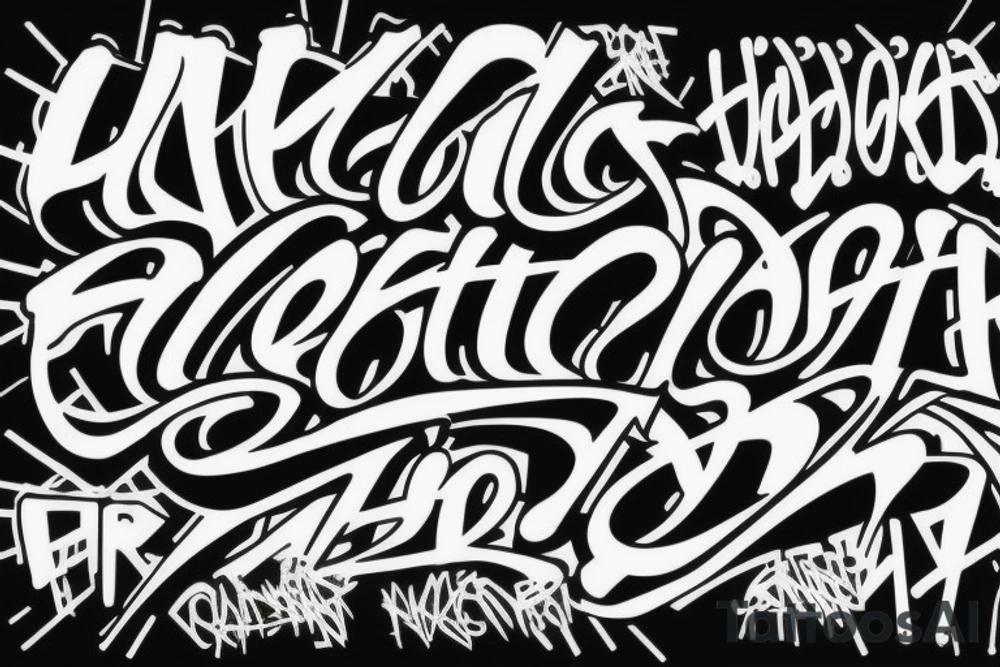 Hip hop is not dead in graffiti lettering tattoo idea