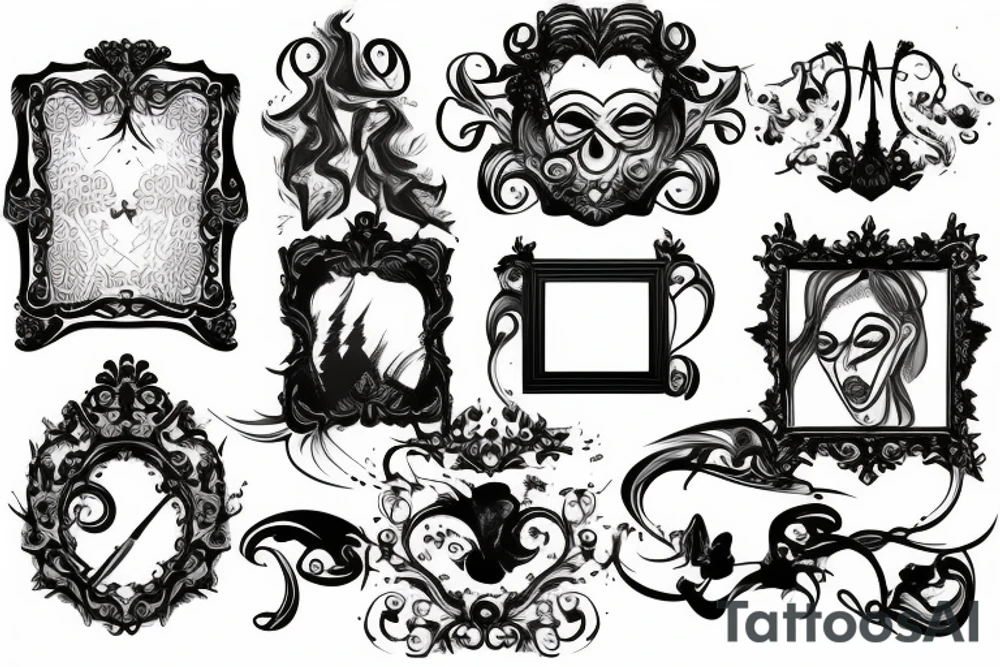 smoke comming out of a picture frame tattoo idea