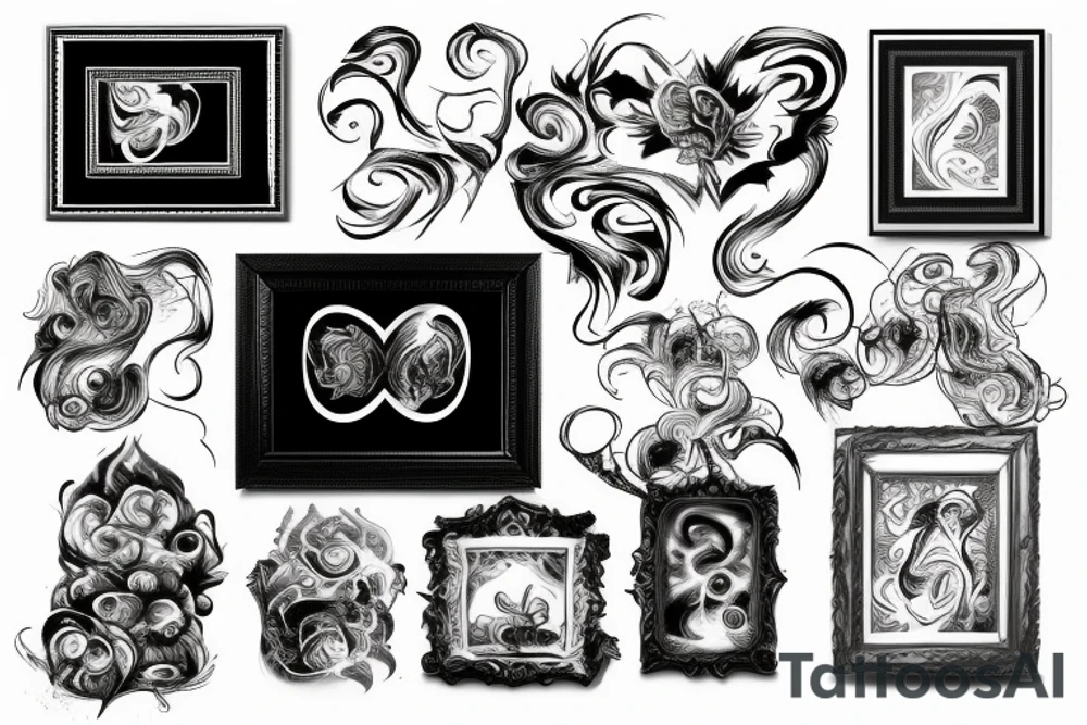 smoke coming out of a picture frame tattoo idea
