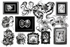 smoke coming out of a picture frame tattoo idea