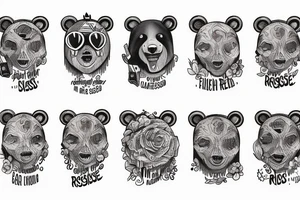 A Bear with the words “my past is not the residence I choose to reside” tattoo idea