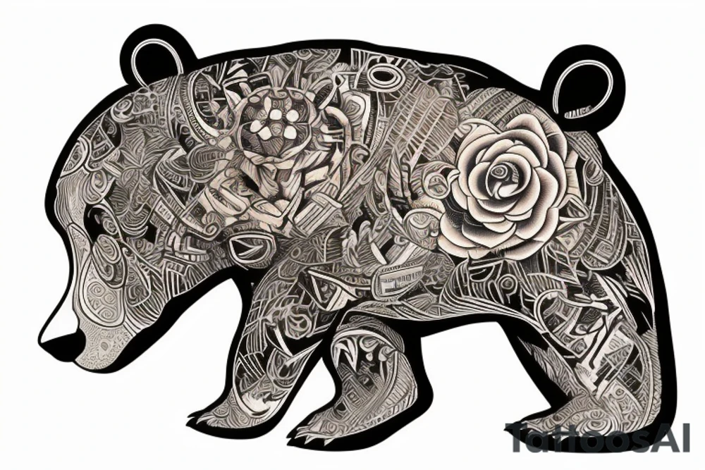 A Bear with the words “my past is not the residence I choose to reside” tattoo idea