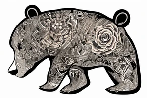 A Bear with the words “my past is not the residence I choose to reside” tattoo idea