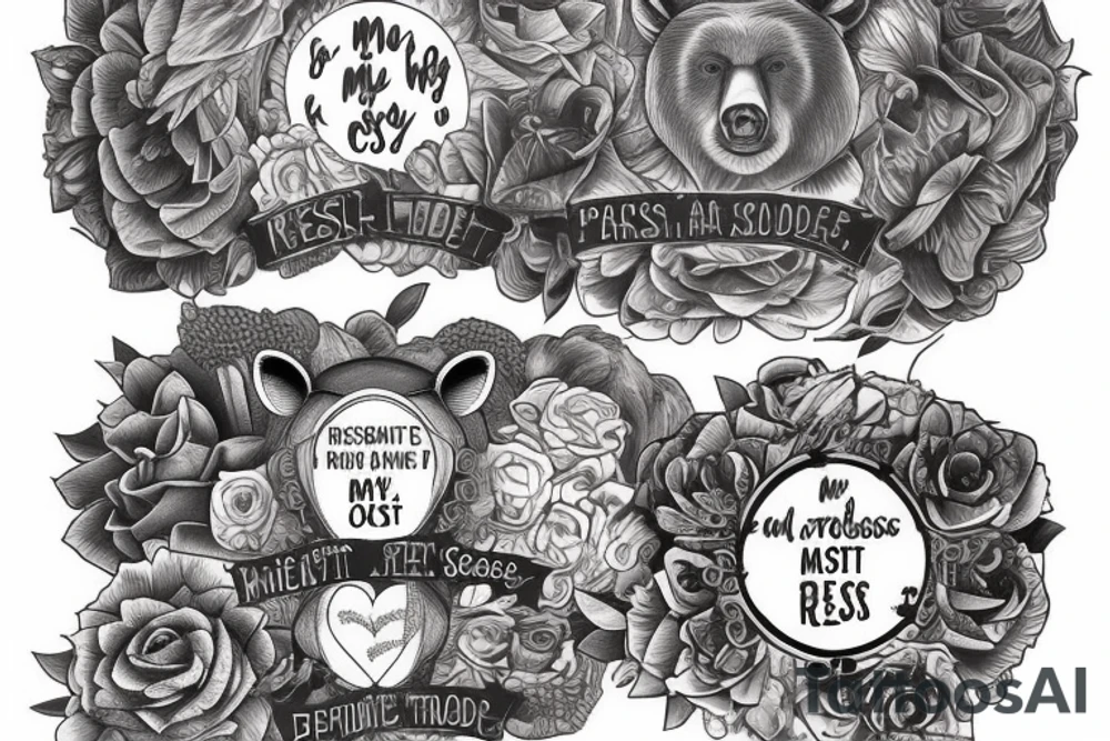 A Bear with the words “my past is not the residence I choose to reside” tattoo idea