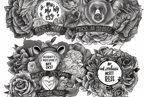 A Bear with the words “my past is not the residence I choose to reside” tattoo idea